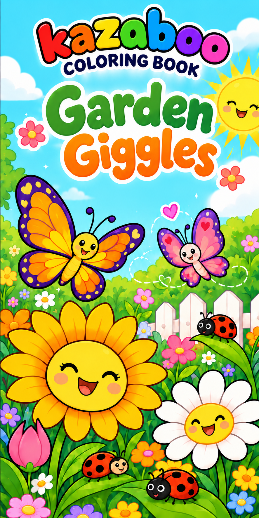 Kazaboo Garden Giggles illustrated coloring book cover