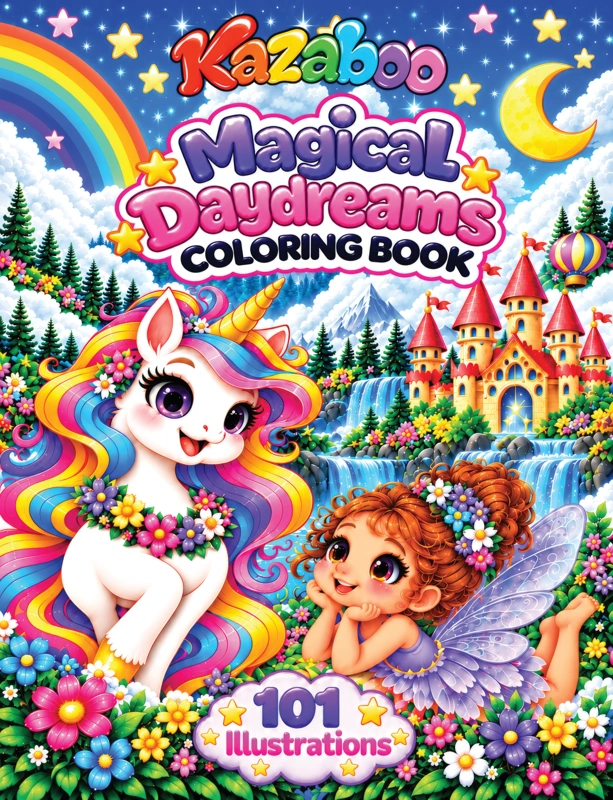 Kazaboo Magical Daydreams illustrated coloring book cover