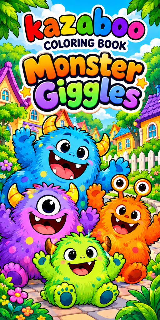 Kazaboo Monster Giggles illustrated coloring book cover