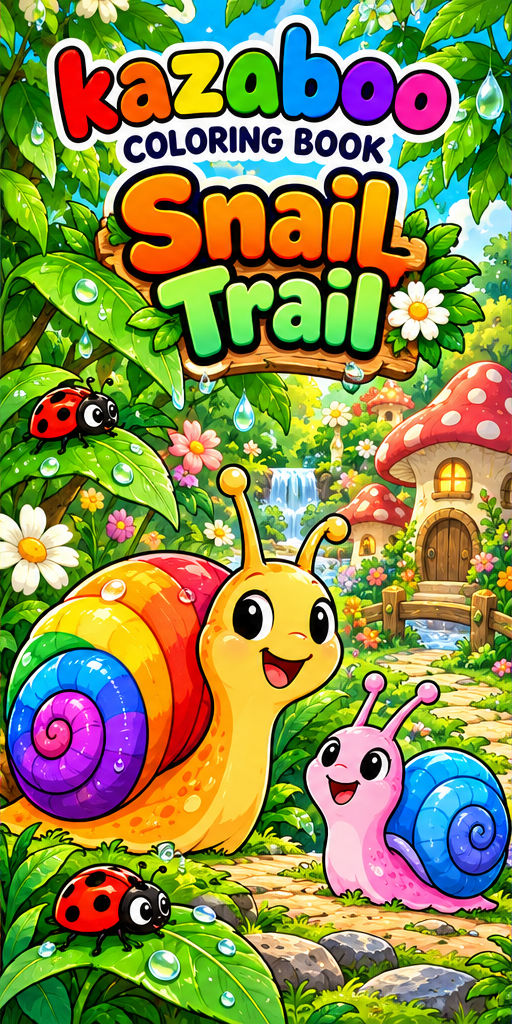 Kazaboo Snail Trail illustrated coloring book cover