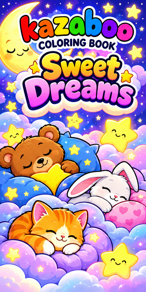 Kazaboo Sweet Dreams illustrated coloring book cover